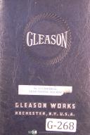Gleason-Gleason No. 13 Universal Gear Testing Machine, Operators Instruction Manual-#13-No. 13-01